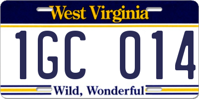 WV license plate 1GC014