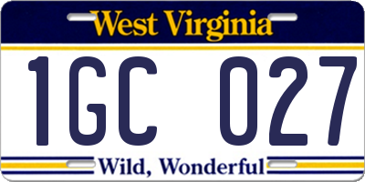 WV license plate 1GC027
