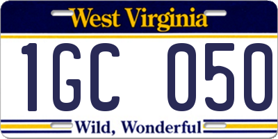 WV license plate 1GC050