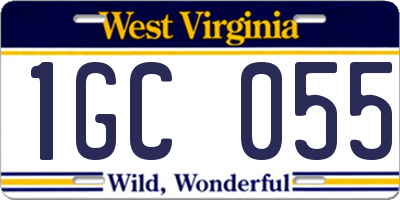 WV license plate 1GC055