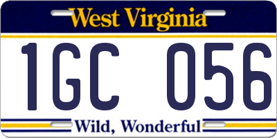 WV license plate 1GC056