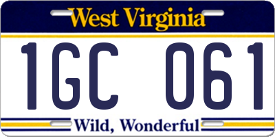 WV license plate 1GC061