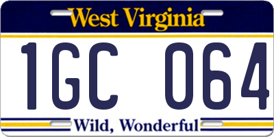 WV license plate 1GC064