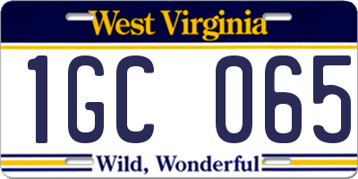 WV license plate 1GC065