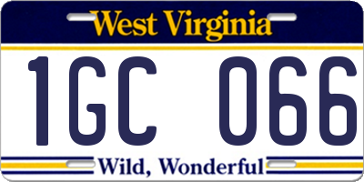 WV license plate 1GC066
