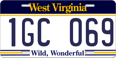 WV license plate 1GC069