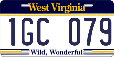 WV license plate 1GC079