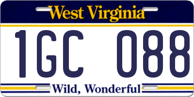 WV license plate 1GC088