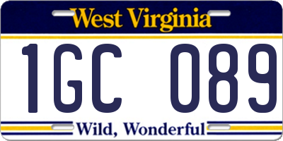WV license plate 1GC089