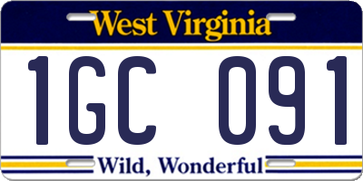 WV license plate 1GC091