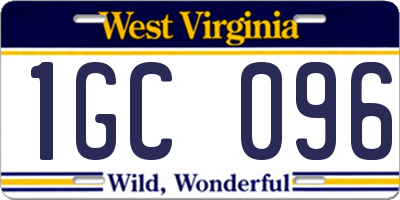 WV license plate 1GC096
