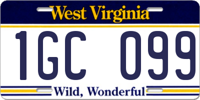 WV license plate 1GC099