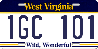 WV license plate 1GC101