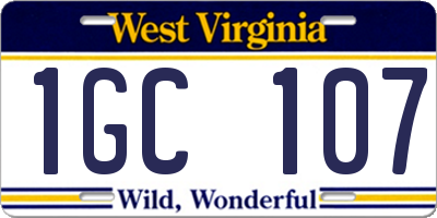 WV license plate 1GC107