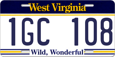 WV license plate 1GC108