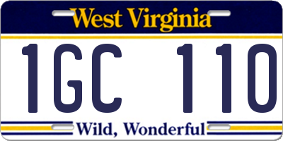 WV license plate 1GC110