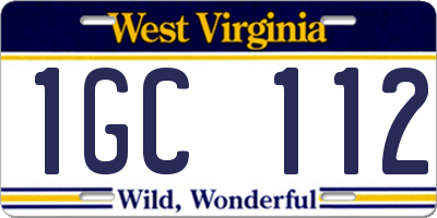 WV license plate 1GC112