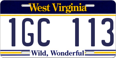 WV license plate 1GC113