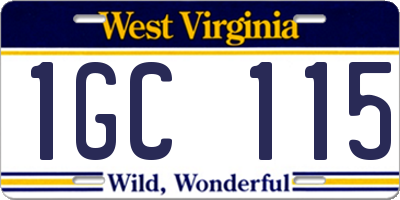 WV license plate 1GC115