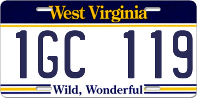 WV license plate 1GC119