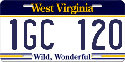 WV license plate 1GC120