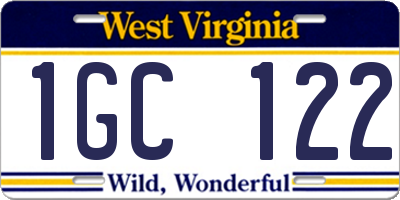 WV license plate 1GC122