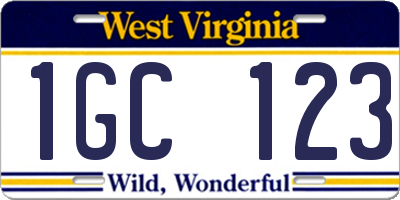 WV license plate 1GC123