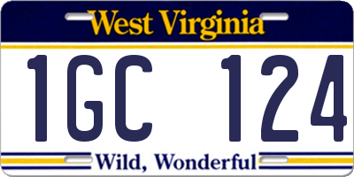 WV license plate 1GC124