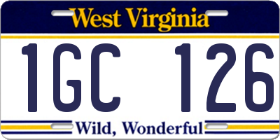 WV license plate 1GC126