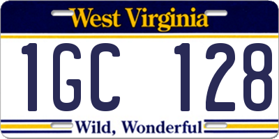 WV license plate 1GC128