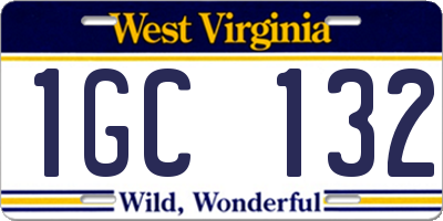 WV license plate 1GC132