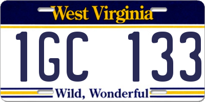 WV license plate 1GC133