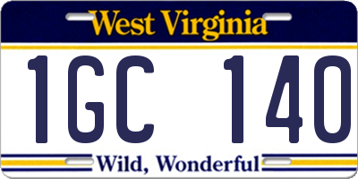 WV license plate 1GC140
