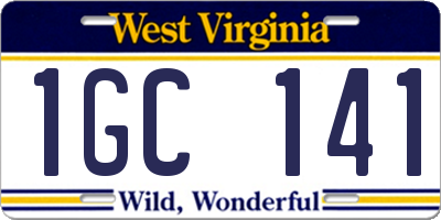WV license plate 1GC141