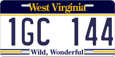 WV license plate 1GC144