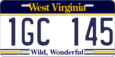 WV license plate 1GC145