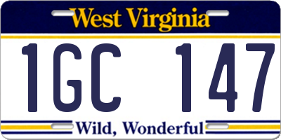 WV license plate 1GC147