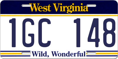 WV license plate 1GC148