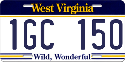 WV license plate 1GC150