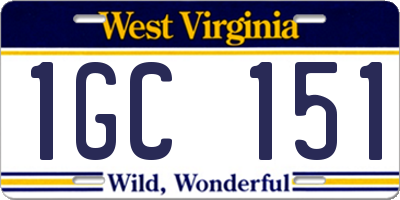 WV license plate 1GC151