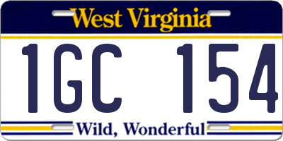 WV license plate 1GC154