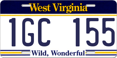 WV license plate 1GC155