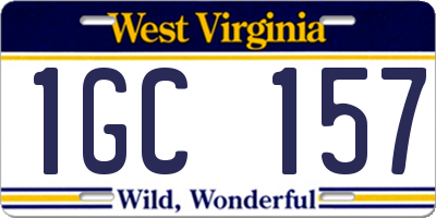 WV license plate 1GC157