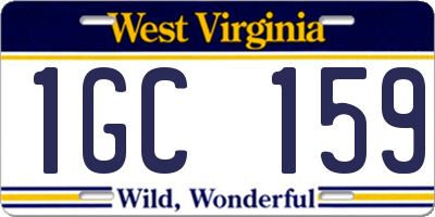 WV license plate 1GC159