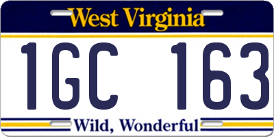 WV license plate 1GC163