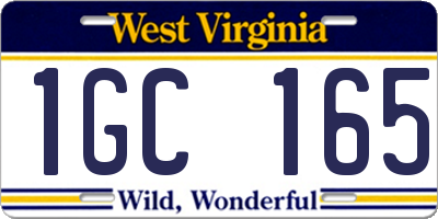 WV license plate 1GC165