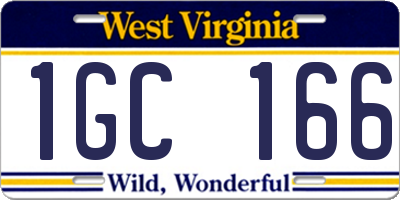 WV license plate 1GC166