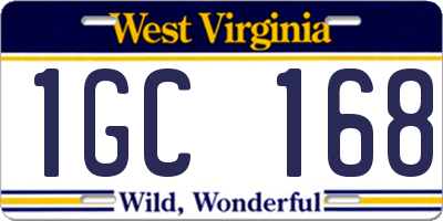 WV license plate 1GC168