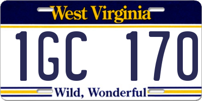 WV license plate 1GC170