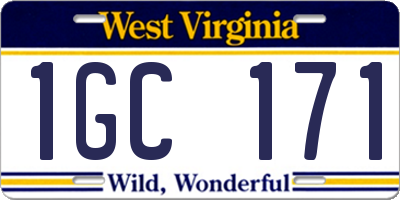 WV license plate 1GC171